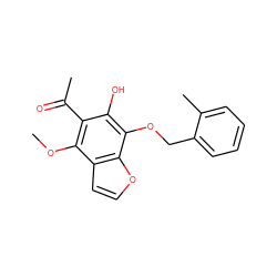 COc1c(C(C)=O)c(O)c(OCc2ccccc2C)c2occc12 ZINC000013682337