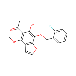 COc1c(C(C)=O)c(O)c(OCc2ccccc2F)c2occc12 ZINC000013682331