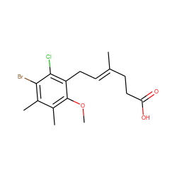 COc1c(C)c(C)c(Br)c(Cl)c1C/C=C(\C)CCC(=O)O ZINC000013759768