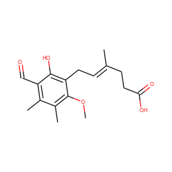 COc1c(C)c(C)c(C=O)c(O)c1C/C=C(\C)CCC(=O)O ZINC000013759746