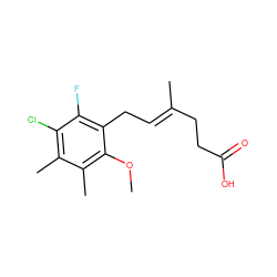 COc1c(C)c(C)c(Cl)c(F)c1C/C=C(\C)CCC(=O)O ZINC000013759763