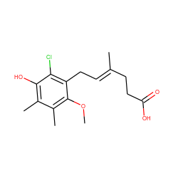 COc1c(C)c(C)c(O)c(Cl)c1C/C=C(\C)CCC(=O)O ZINC000013759766