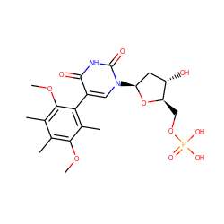 COc1c(C)c(C)c(OC)c(-c2cn([C@H]3C[C@H](O)[C@@H](COP(=O)(O)O)O3)c(=O)[nH]c2=O)c1C ZINC000027414224