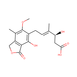 COc1c(C)c2c(c(O)c1C/C=C(\C)[C@@H](O)CC(=O)O)C(=O)OC2 ZINC000014653831