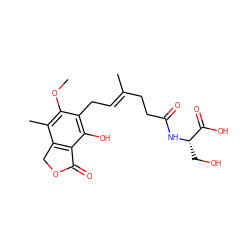 COc1c(C)c2c(c(O)c1C/C=C(\C)CCC(=O)N[C@@H](CO)C(=O)O)C(=O)OC2 ZINC000103224788