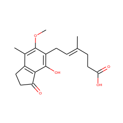 COc1c(C)c2c(c(O)c1C/C=C(\C)CCC(=O)O)C(=O)CC2 ZINC000013759723