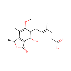 COc1c(C)c2c(c(O)c1C/C=C(\C)CCC(=O)O)C(=O)O[C@@H]2C ZINC000013759726