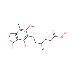 COc1c(C)c2c(c(O)c1CC[C@@H](C)CCC(=O)NO)C(=O)OC2 ZINC000028870032