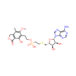 COc1c(C)c2c(c(O)c1CCO[P@](=O)(O)CCSC[C@@H]1O[C@H](n3cnc4c(N)ncnc43)[C@@H](O)[C@H]1O)C(=O)OC2 ZINC000066079929