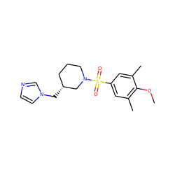 COc1c(C)cc(S(=O)(=O)N2CCC[C@@H](Cn3ccnc3)C2)cc1C ZINC000653905707