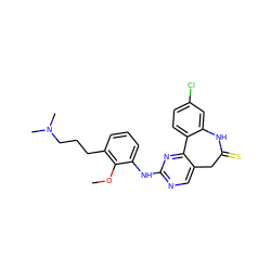 COc1c(CCCN(C)C)cccc1Nc1ncc2c(n1)-c1ccc(Cl)cc1NC(=S)C2 ZINC000073199960