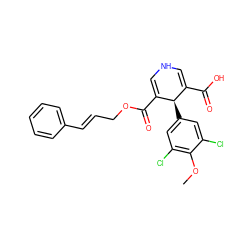 COc1c(Cl)cc([C@@H]2C(C(=O)O)=CNC=C2C(=O)OC/C=C/c2ccccc2)cc1Cl ZINC000084653625