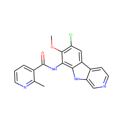 COc1c(Cl)cc2c([nH]c3cnccc32)c1NC(=O)c1cccnc1C ZINC000006717113