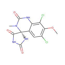 COc1c(Cl)cc2c(c1Cl)NC(=O)N(C)[C@@]21NC(=O)NC1=O ZINC000013456047