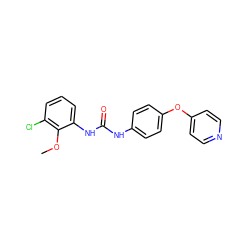 COc1c(Cl)cccc1NC(=O)Nc1ccc(Oc2ccncc2)cc1 ZINC000040405129