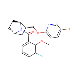 COc1c(F)cccc1C(=O)N1[C@H]2CC[C@H]1[C@H](COc1ccc(Br)cn1)C2 ZINC000226037632