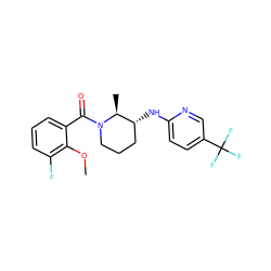 COc1c(F)cccc1C(=O)N1CCC[C@@H](Nc2ccc(C(F)(F)F)cn2)[C@@H]1C ZINC000218452816