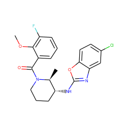 COc1c(F)cccc1C(=O)N1CCC[C@@H](Nc2nc3cc(Cl)ccc3o2)[C@@H]1C ZINC000218487295