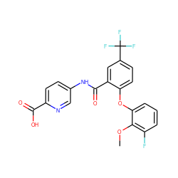 COc1c(F)cccc1Oc1ccc(C(F)(F)F)cc1C(=O)Nc1ccc(C(=O)O)nc1 ZINC000143167590