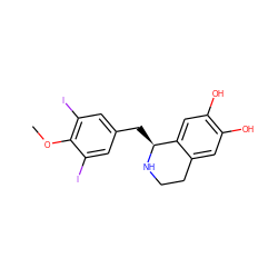 COc1c(I)cc(C[C@@H]2NCCc3cc(O)c(O)cc32)cc1I ZINC000025419120