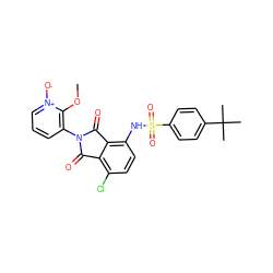 COc1c(N2C(=O)c3c(Cl)ccc(NS(=O)(=O)c4ccc(C(C)(C)C)cc4)c3C2=O)ccc[n+]1[O-] ZINC000653842133