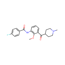 COc1c(NC(=O)c2ccc(F)cc2)cccc1C(=O)C1CCN(C)CC1 ZINC000473090068