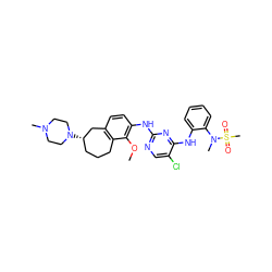 COc1c(Nc2ncc(Cl)c(Nc3ccccc3N(C)S(C)(=O)=O)n2)ccc2c1CCC[C@H](N1CCN(C)CC1)C2 ZINC001772598002