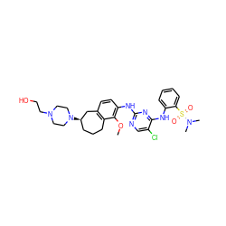 COc1c(Nc2ncc(Cl)c(Nc3ccccc3S(=O)(=O)N(C)C)n2)ccc2c1CCC[C@@H](N1CCN(CCO)CC1)C2 ZINC001772571309