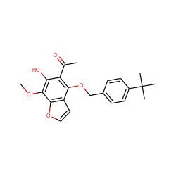 COc1c(O)c(C(C)=O)c(OCc2ccc(C(C)(C)C)cc2)c2ccoc12 ZINC000013682310