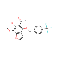 COc1c(O)c(C(C)=O)c(OCc2ccc(C(F)(F)F)cc2)c2ccoc12 ZINC000013682306