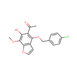 COc1c(O)c(C(C)=O)c(OCc2ccc(Cl)cc2)c2ccoc12 ZINC000013682300