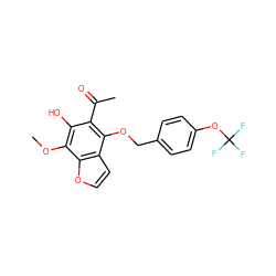 COc1c(O)c(C(C)=O)c(OCc2ccc(OC(F)(F)F)cc2)c2ccoc12 ZINC000013682325