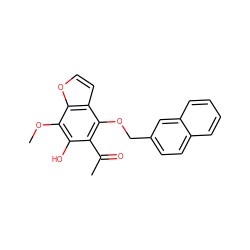 COc1c(O)c(C(C)=O)c(OCc2ccc3ccccc3c2)c2ccoc12 ZINC000013682265