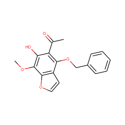 COc1c(O)c(C(C)=O)c(OCc2ccccc2)c2ccoc12 ZINC000013682259