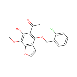 COc1c(O)c(C(C)=O)c(OCc2ccccc2Cl)c2ccoc12 ZINC000013682270