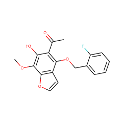 COc1c(O)c(C(C)=O)c(OCc2ccccc2F)c2ccoc12 ZINC000013682267