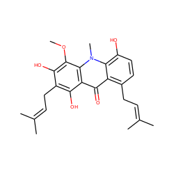 COc1c(O)c(CC=C(C)C)c(O)c2c(=O)c3c(CC=C(C)C)ccc(O)c3n(C)c12 ZINC000066098173