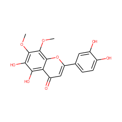 COc1c(O)c(O)c2c(=O)cc(-c3ccc(O)c(O)c3)oc2c1OC ZINC000014437297