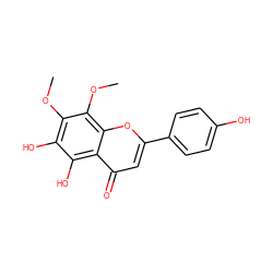 COc1c(O)c(O)c2c(=O)cc(-c3ccc(O)cc3)oc2c1OC ZINC000014645358