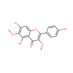 COc1c(O)cc2oc(-c3ccc(O)cc3)c(OC)c(=O)c2c1O ZINC000003870887