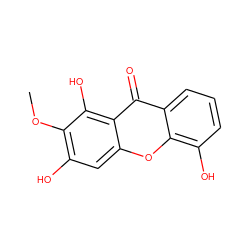 COc1c(O)cc2oc3c(O)cccc3c(=O)c2c1O ZINC000014764100