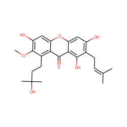 COc1c(O)cc2oc3cc(O)c(CC=C(C)C)c(O)c3c(=O)c2c1CCC(C)(C)O ZINC000014727633