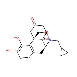 COc1c(O)ccc2c1[C@@]13CCN(CC4CC4)[C@@H](C2)[C@]1(O)CCC(=O)C3 ZINC000036221223