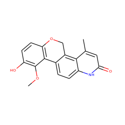 COc1c(O)ccc2c1-c1ccc3[nH]c(=O)cc(C)c3c1CO2 ZINC000029043396