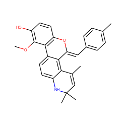 COc1c(O)ccc2c1-c1ccc3c(c1/C(=C/c1ccc(C)cc1)O2)C(C)=CC(C)(C)N3 ZINC000141237626