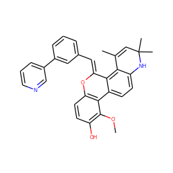 COc1c(O)ccc2c1-c1ccc3c(c1/C(=C/c1cccc(-c4cccnc4)c1)O2)C(C)=CC(C)(C)N3 ZINC000141898306