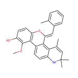 COc1c(O)ccc2c1-c1ccc3c(c1/C(=C/c1ccccc1C)O2)C(C)=CC(C)(C)N3 ZINC000142518990