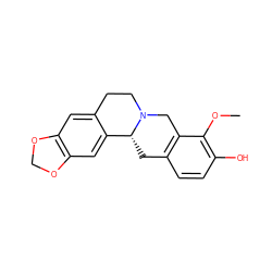 COc1c(O)ccc2c1CN1CCc3cc4c(cc3[C@H]1C2)OCO4 ZINC000029589885