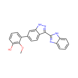 COc1c(O)cccc1-c1ccc2c(-c3nc4ccccc4[nH]3)n[nH]c2c1 ZINC000167078388