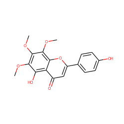 COc1c(OC)c(O)c2c(=O)cc(-c3ccc(O)cc3)oc2c1OC ZINC000001724067